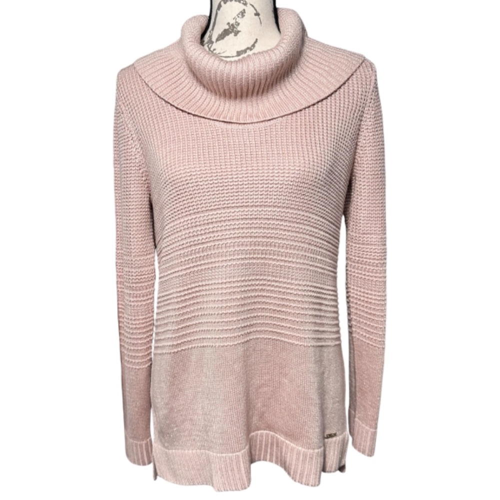 Calvin Klein Women's Pink Cowl Neck Sweater, Size Small